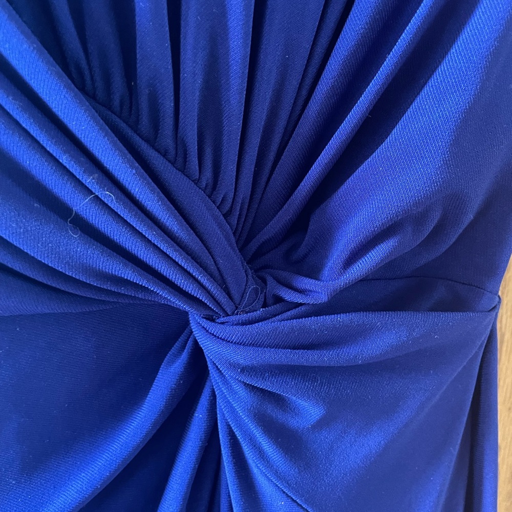 Ralph Lauren Blue Purple Twist Front Cap Sleeve Knee Length Dress - Picture 4 of 11